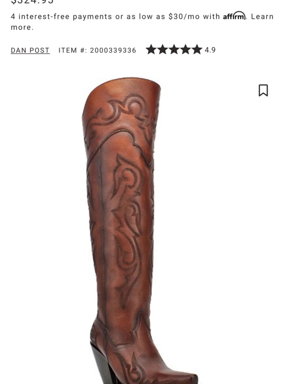 Tall Dan Post western boots